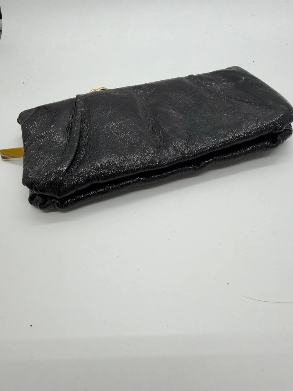 HOBO Black Leather‎ Clutch with Gold Hardware NWOT